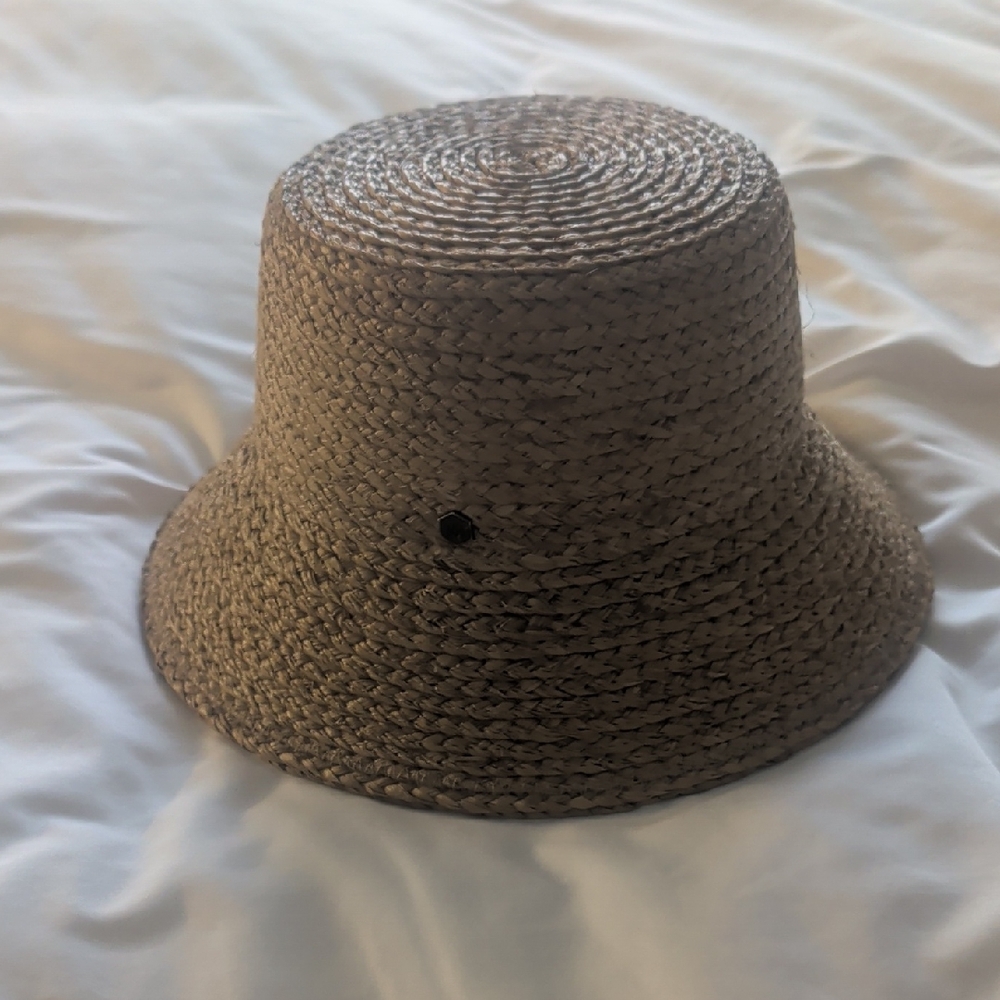 Hemlock Woven Straw Bucket Hat in Taupe